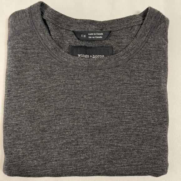 Wings And Horns Gray Medium Short Sleeve Shirt Made In Canada! Immaculate G - Picture 1 of 7